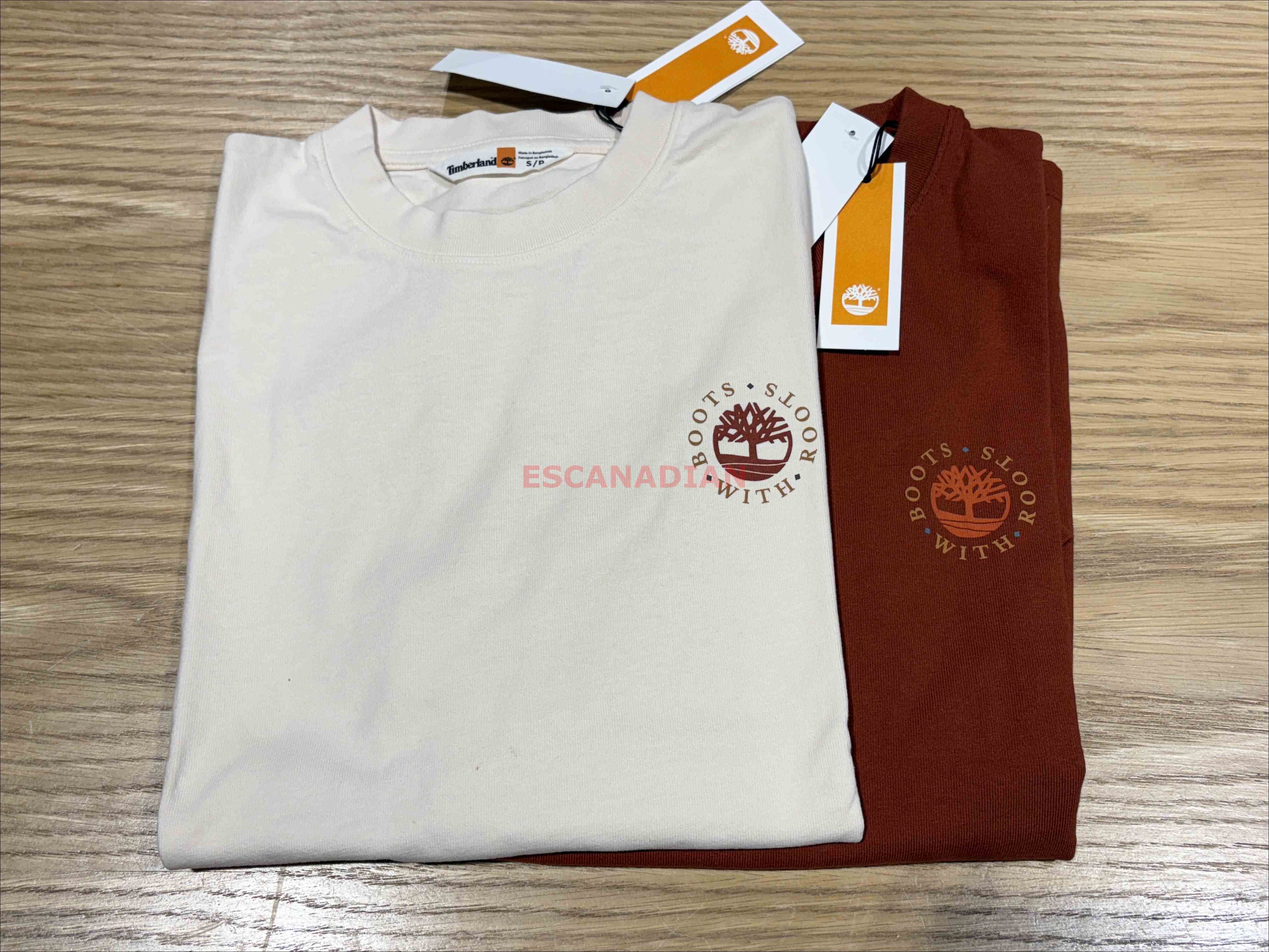 Timberland 大人 硬挺厚磅 正反圖案 短TEE (前小後大) (2色)