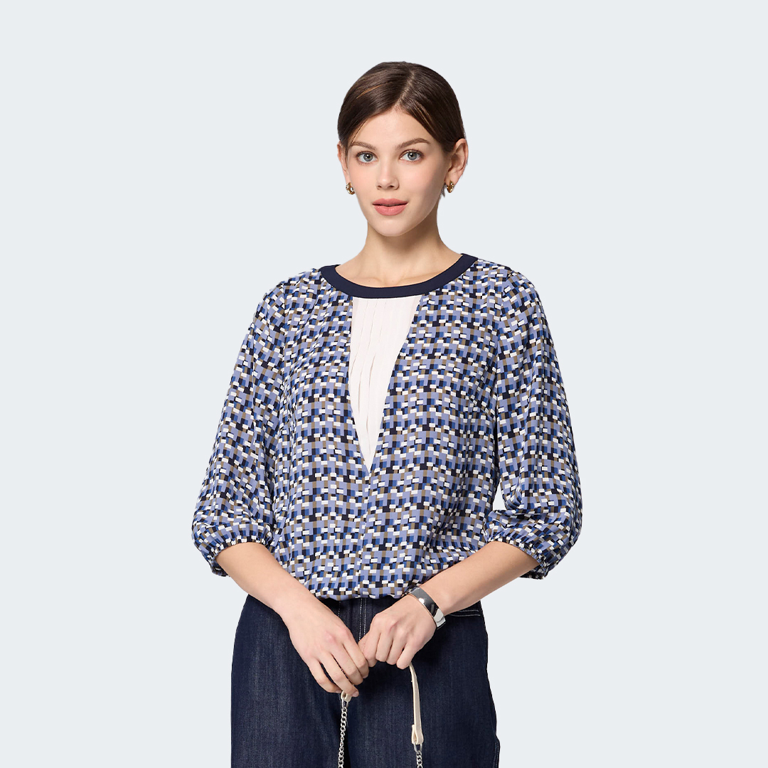 不規則幾何圖形拼接上衣