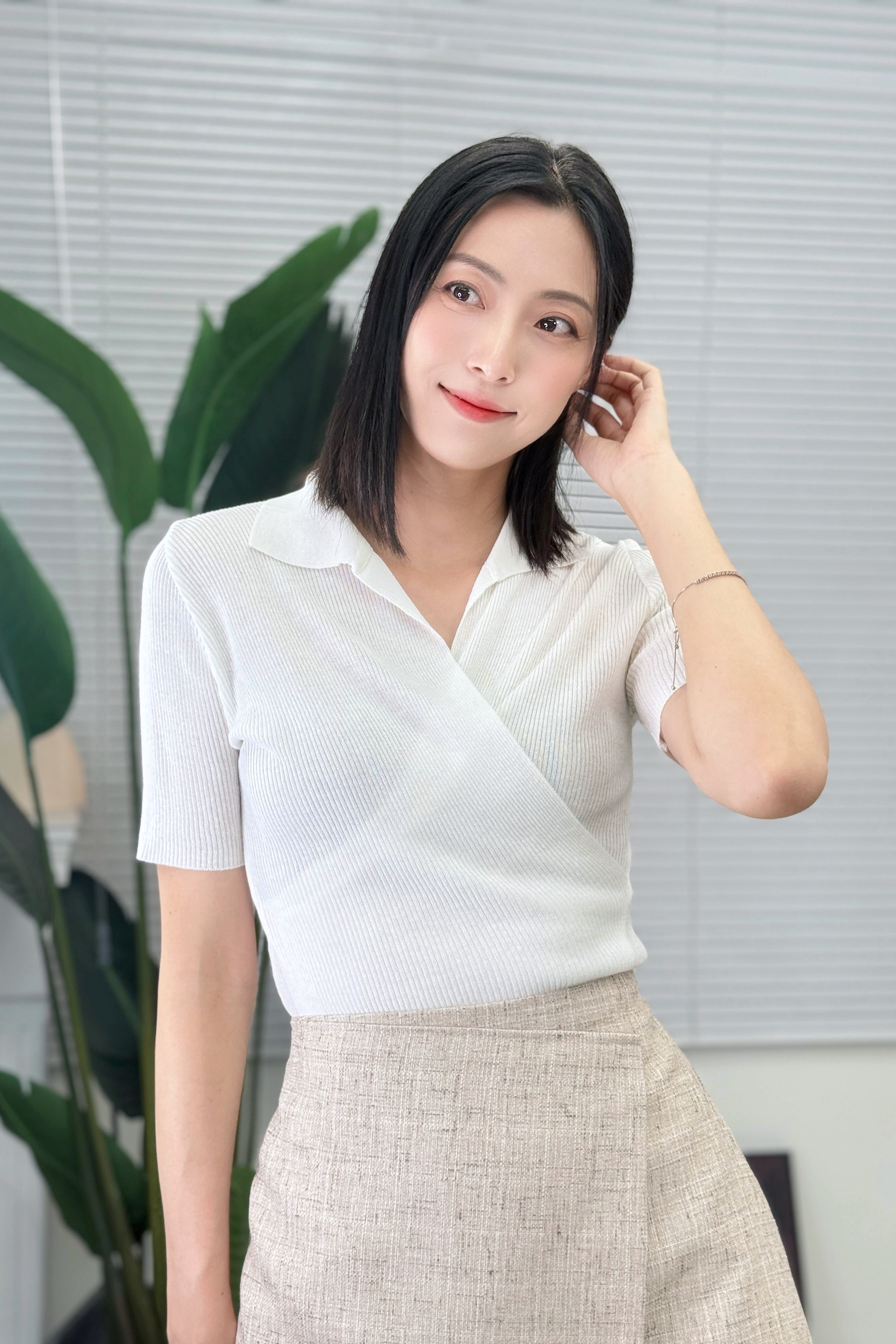 TOP#7235 🤍針織版襯衫