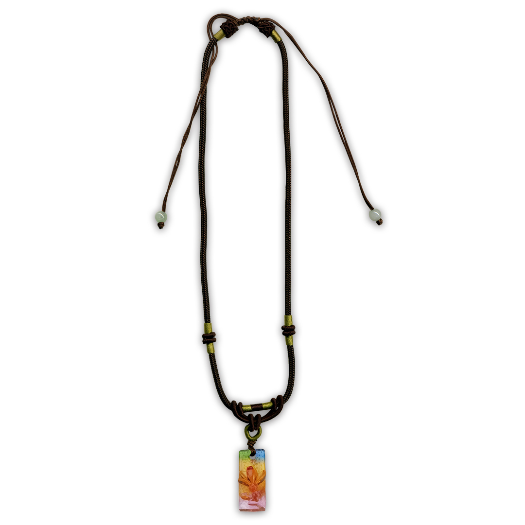 居家開運 琉璃項鍊｜玉蘭花