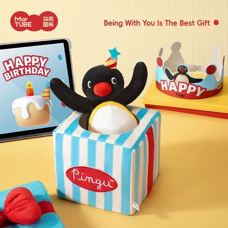 PINGU 企鵝家族 驚喜生日禮物 玩偶禮盒