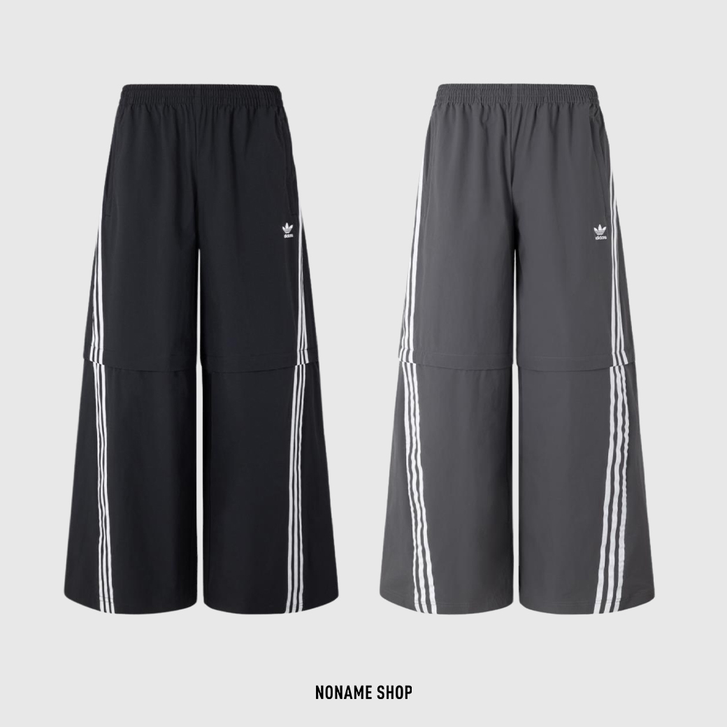 ADIDAS ADILENIUM OVERSIZED 兩穿 寬鬆 闊腿 復古 三線 長褲 (男/女款)