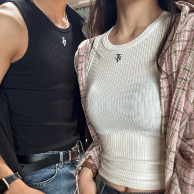 羅紋刺繡背心情侶裝（男款 / 女款）