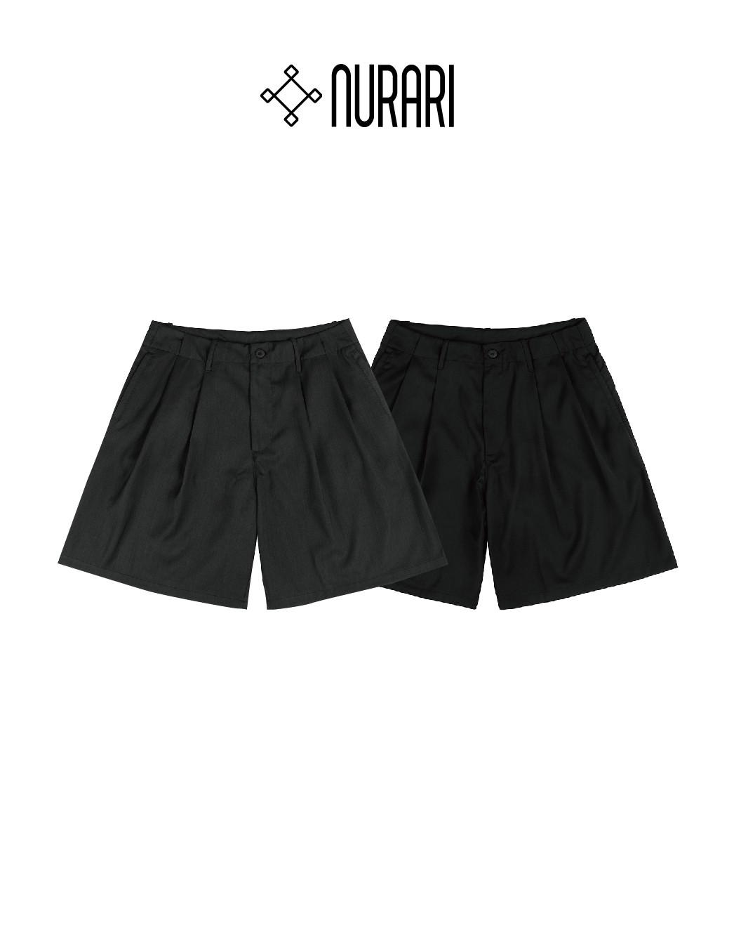 Nurari 及膝西裝短褲 黑/深灰 25 S/S Civ. Minimalist suit shorts