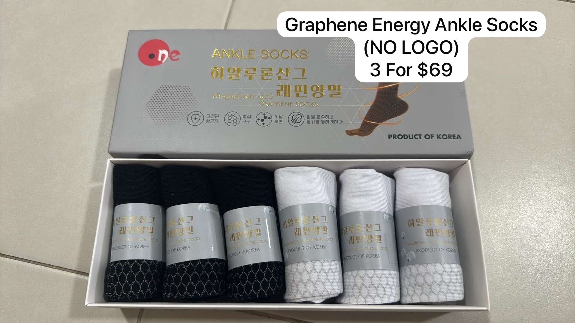 PROMO (4) GRAPHENE ENERGY ANKLE SOCK (NO LOGO)