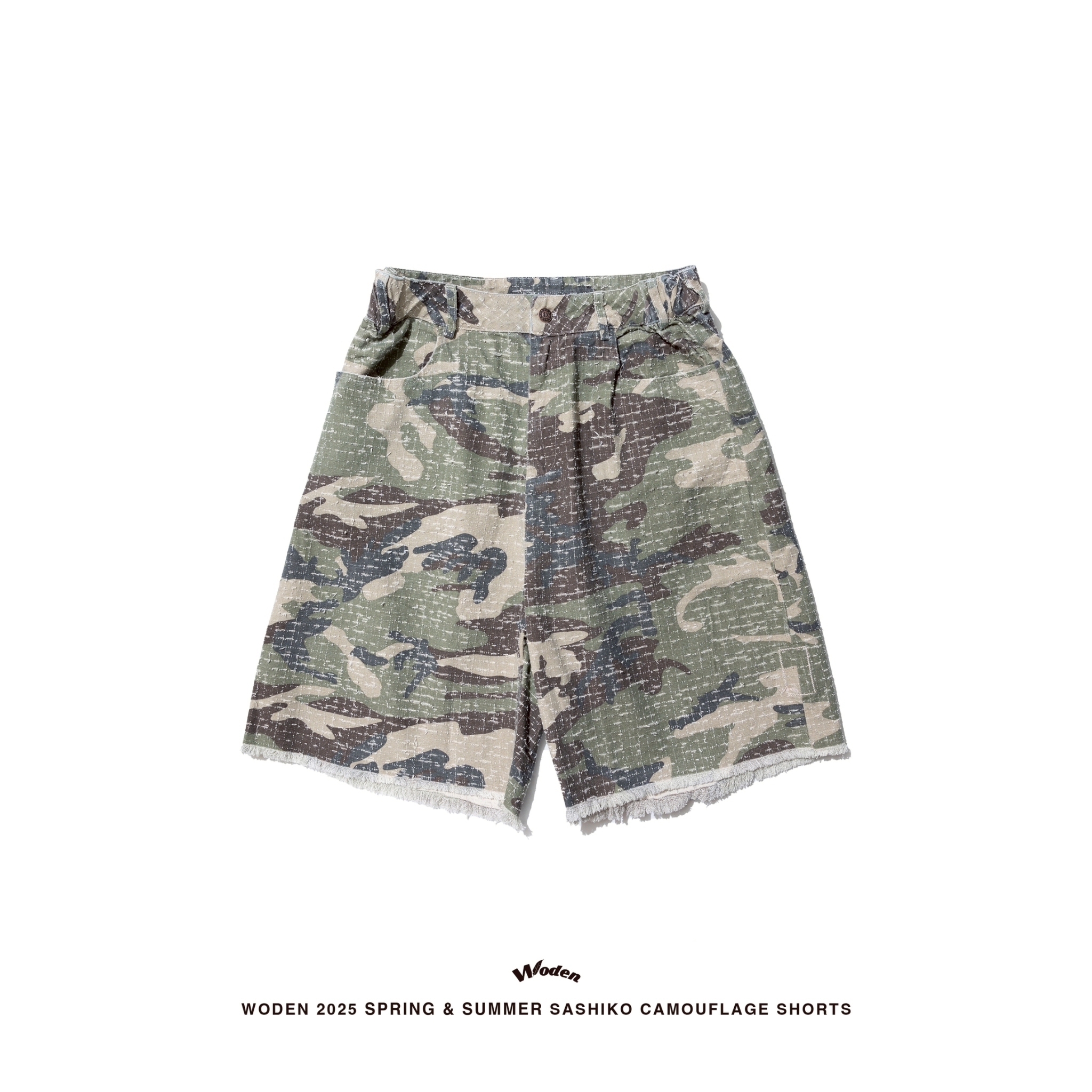 WODEN 2025 Spring & Summer 031 Sashiko Camouflage Shorts
