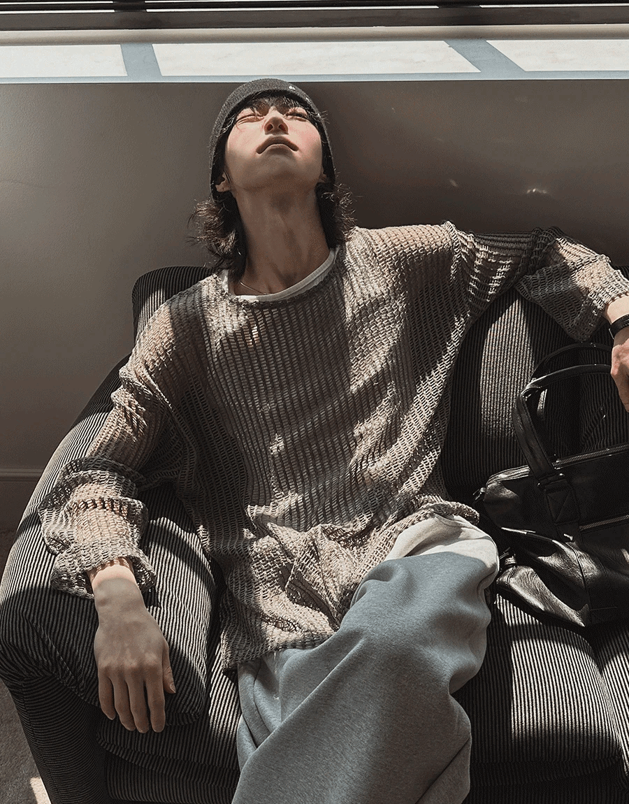 Reki 夏季方形網眼針織衫