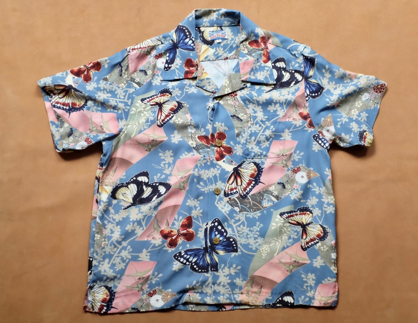 HOUSTON ALOHA SHIRT (蝶) / Blue
