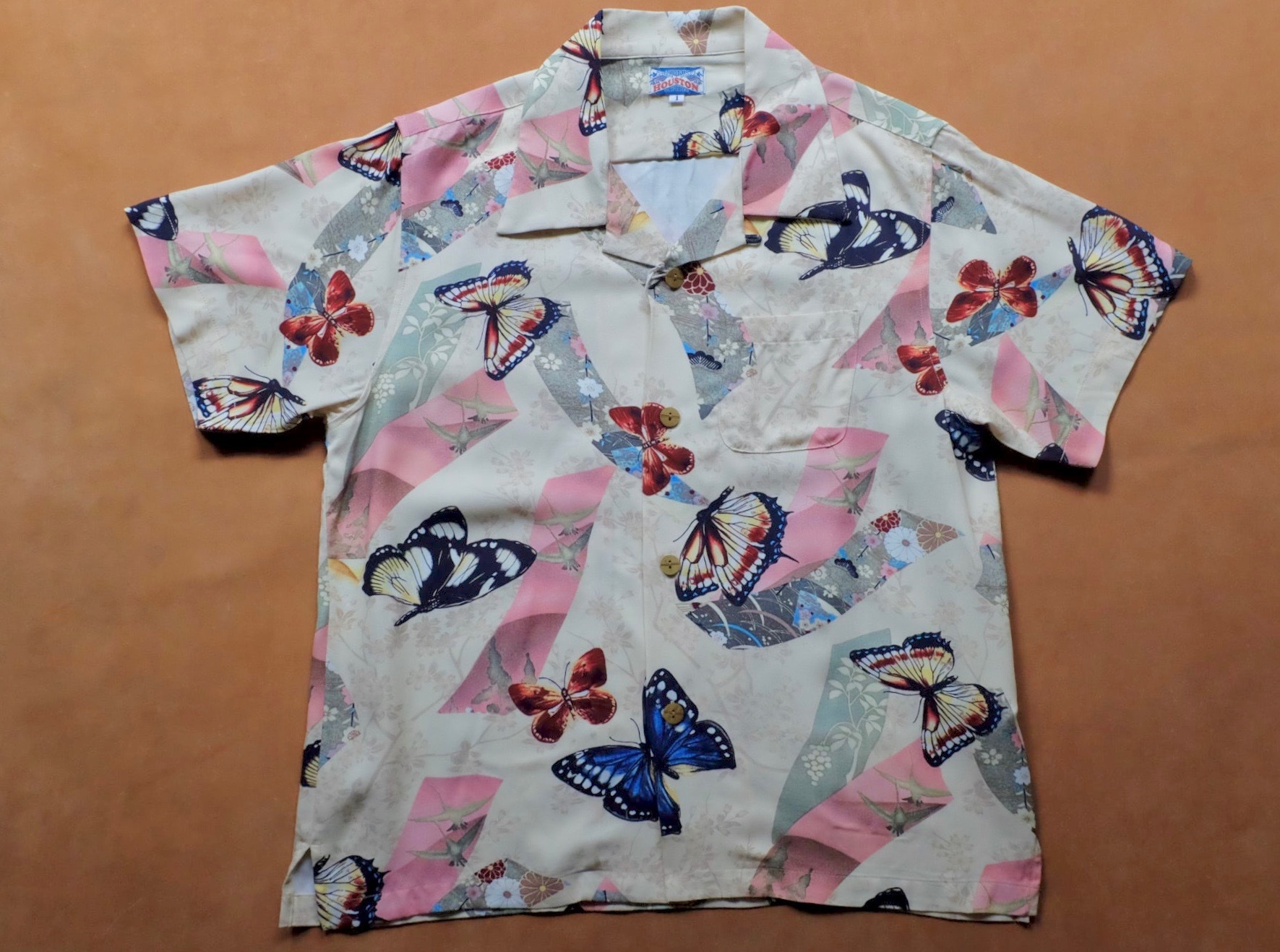 HOUSTON ALOHA SHIRT (蝶) / Natural