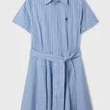 [S] WHO.A.U BLUE STEVE SHORT SLEEVE STRAP SHIRT DRESS, WHOWF2401F50-BLUE (SWAU551)