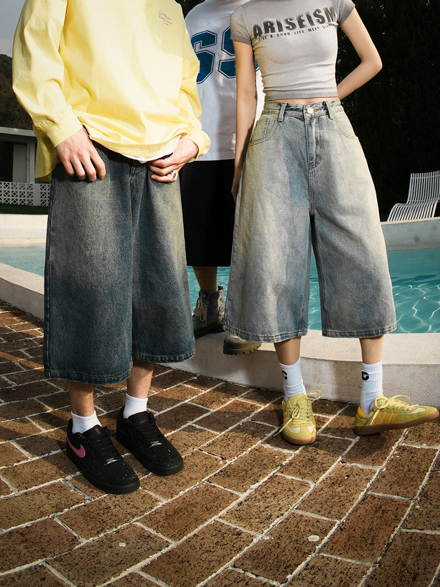 LEMANISM 美式 水洗 牛仔短褲