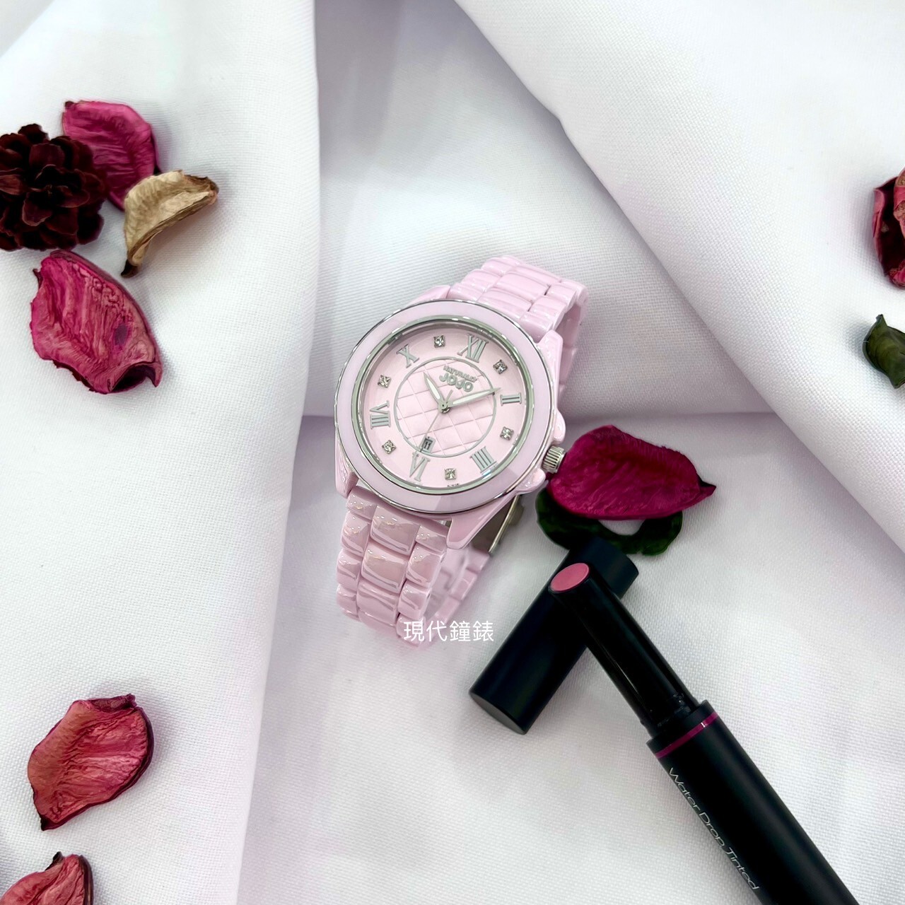 【NATURALLY JOJO】菱格時尚面板陶瓷腕錶JO96995-10F 36mm 現代鐘錶