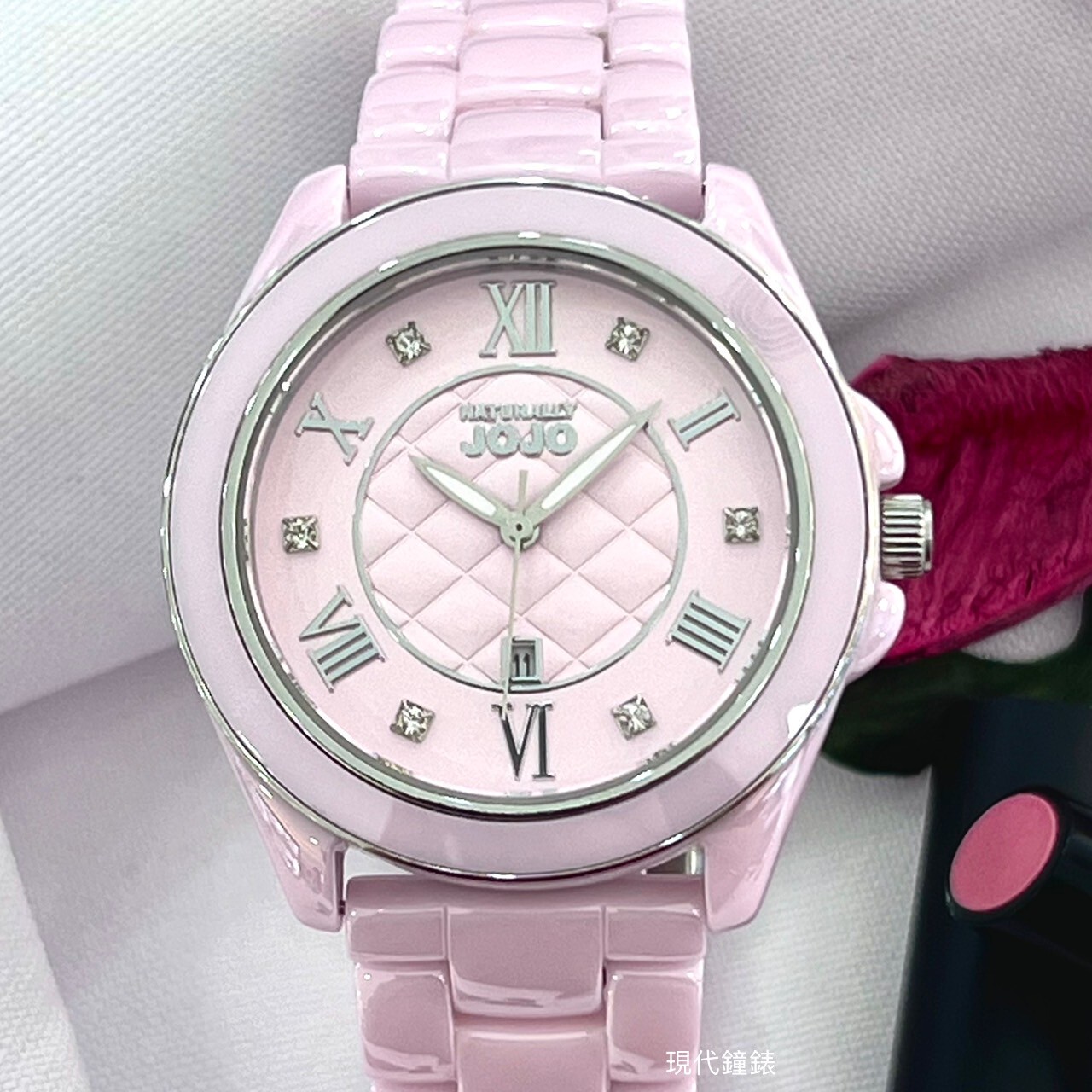 【NATURALLY JOJO】菱格時尚面板陶瓷腕錶JO96995-10F 36mm 現代鐘錶