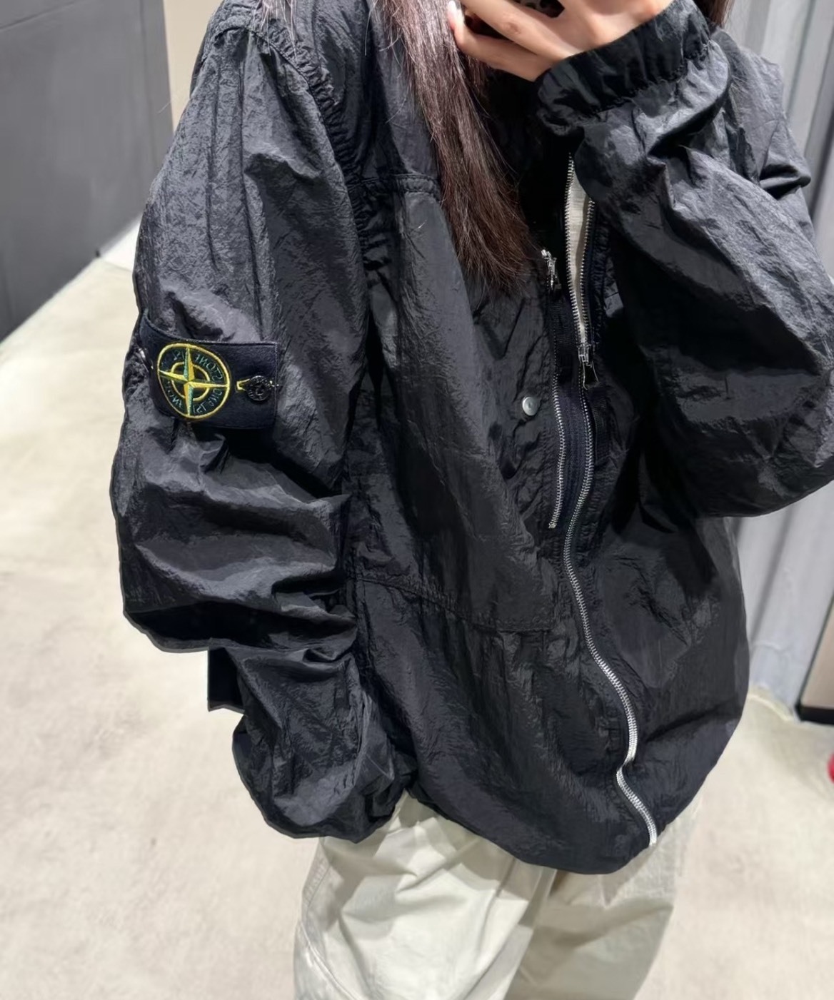 Stone Island  Nylon Metal 翻領夾克｜黑色