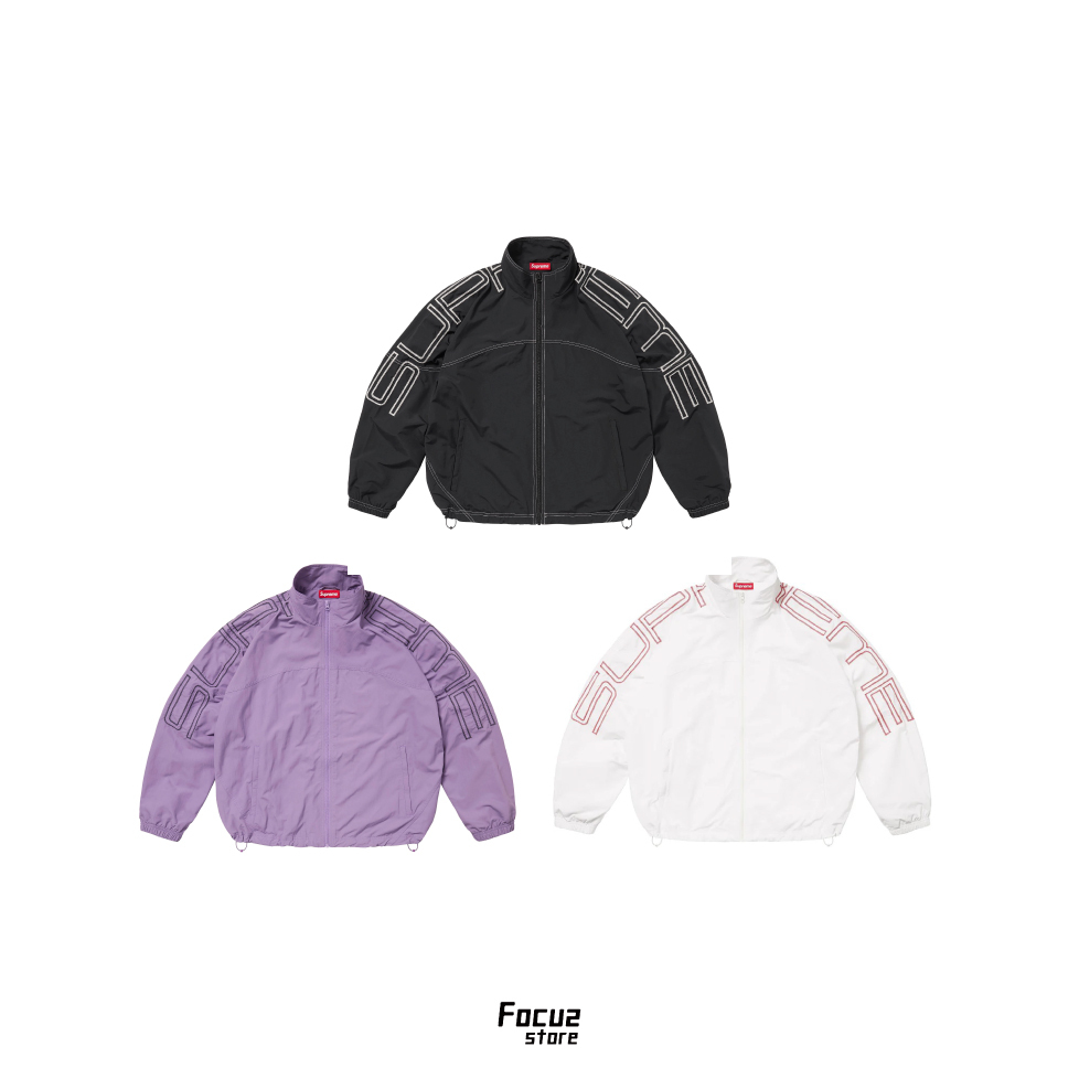 【Focus Store】現貨秒發 Supreme SS25 Week10 Spellout Embroidered Track Jacket 三色 拼字刺繡立領外套