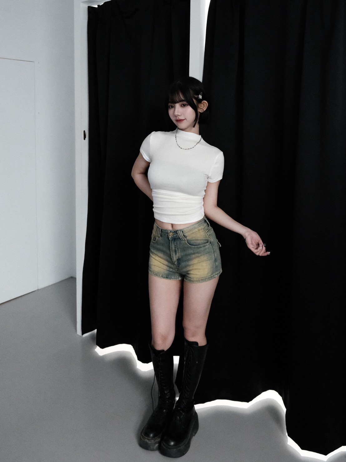 (GOAL) JUNE 美式刷色短褲 辣妹短褲 909182