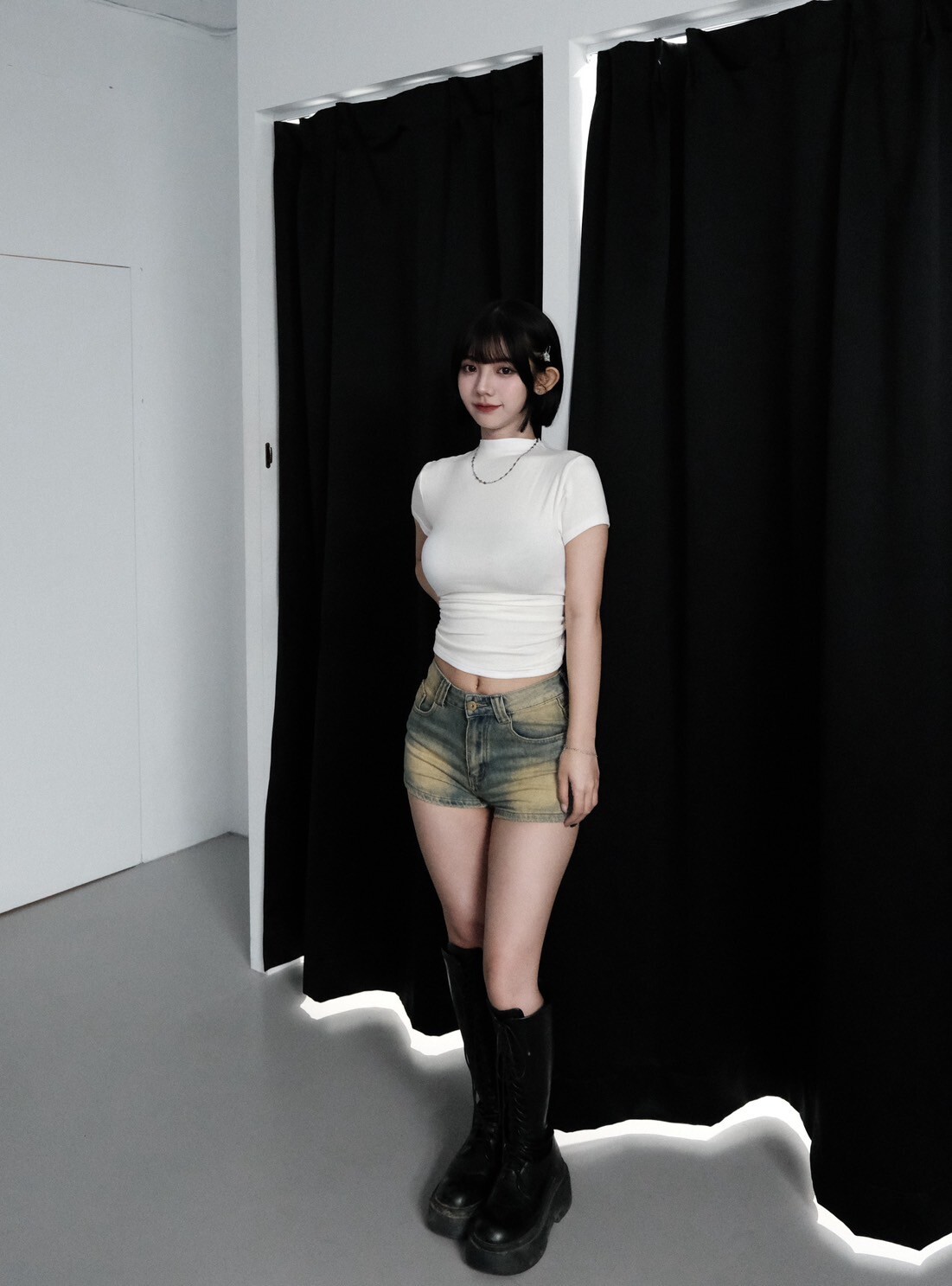 (GOAL) JUNE 美式刷色短褲 辣妹短褲 909182