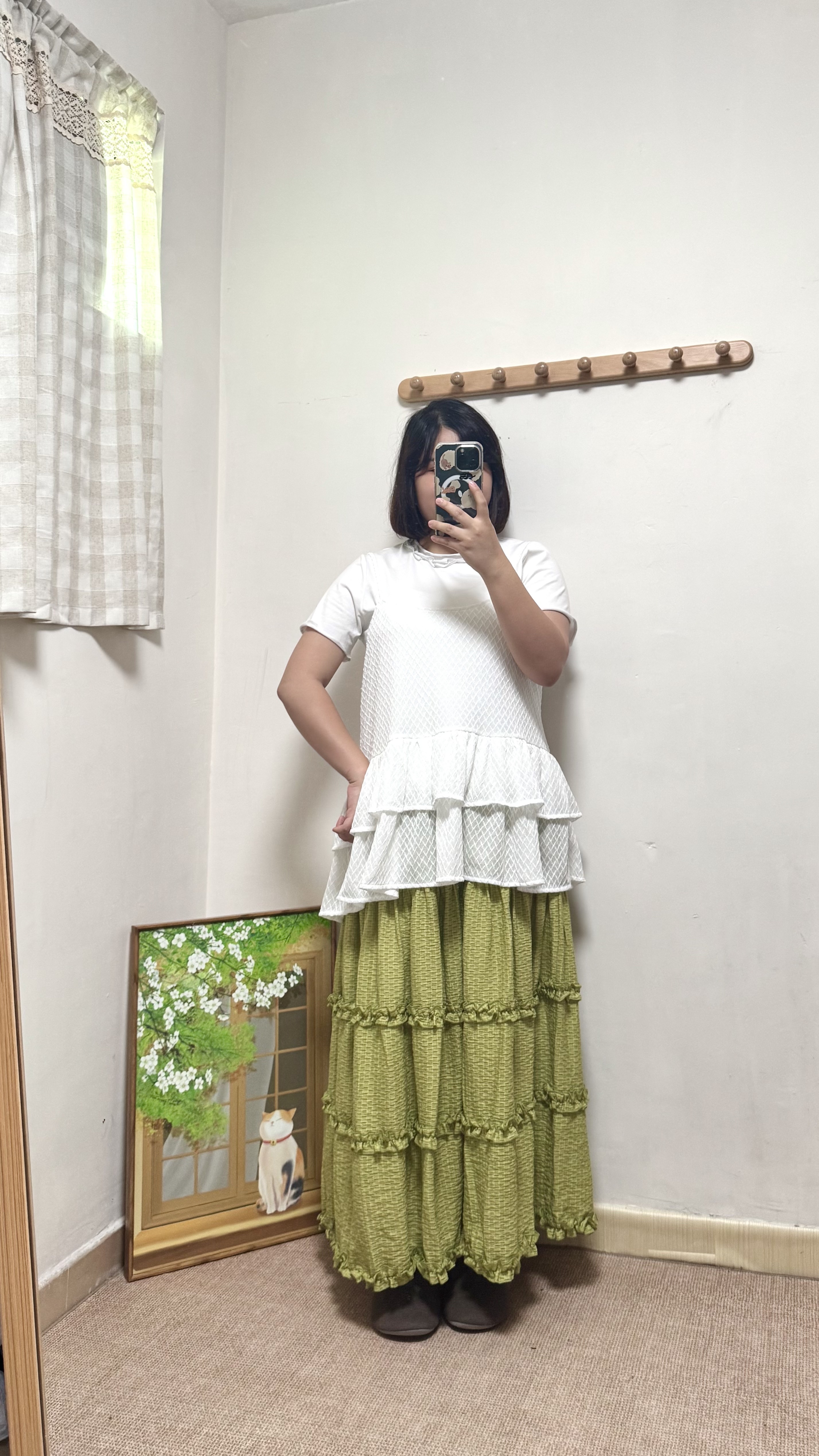 菱格紋層層吊帶