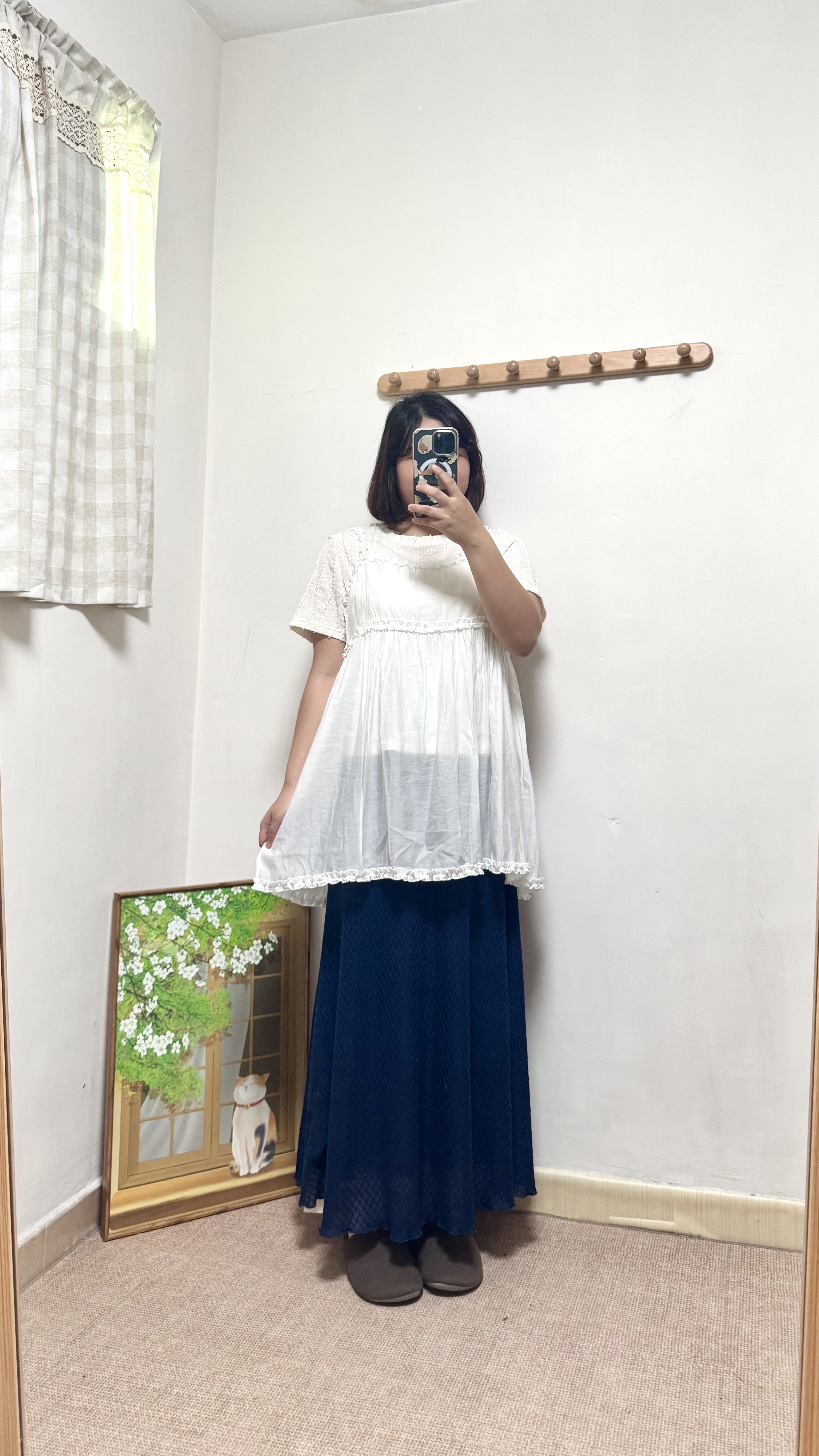 滑面透身花邊帶吊帶