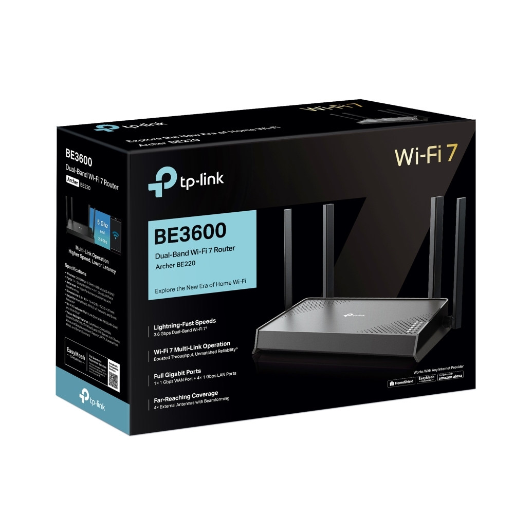TP-Link Archer BE220 - BE3600 雙頻路由器 Wifi 7 Router (WiFi-7 入門最高性價比)