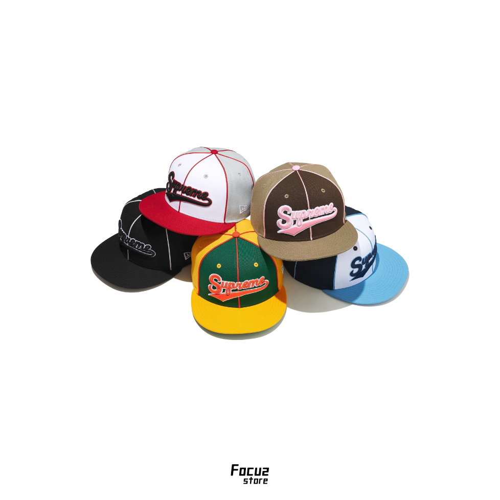 【Focus Store】預購 Supreme x New Era SS25 Week10 Piping Script Logo Cap 五色 刺繡滾邊 全封帽 棒球帽