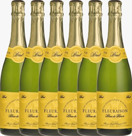 Badet Clement Vin Mousseux Blanc de blancs Fleuraison NV (6 bottles)