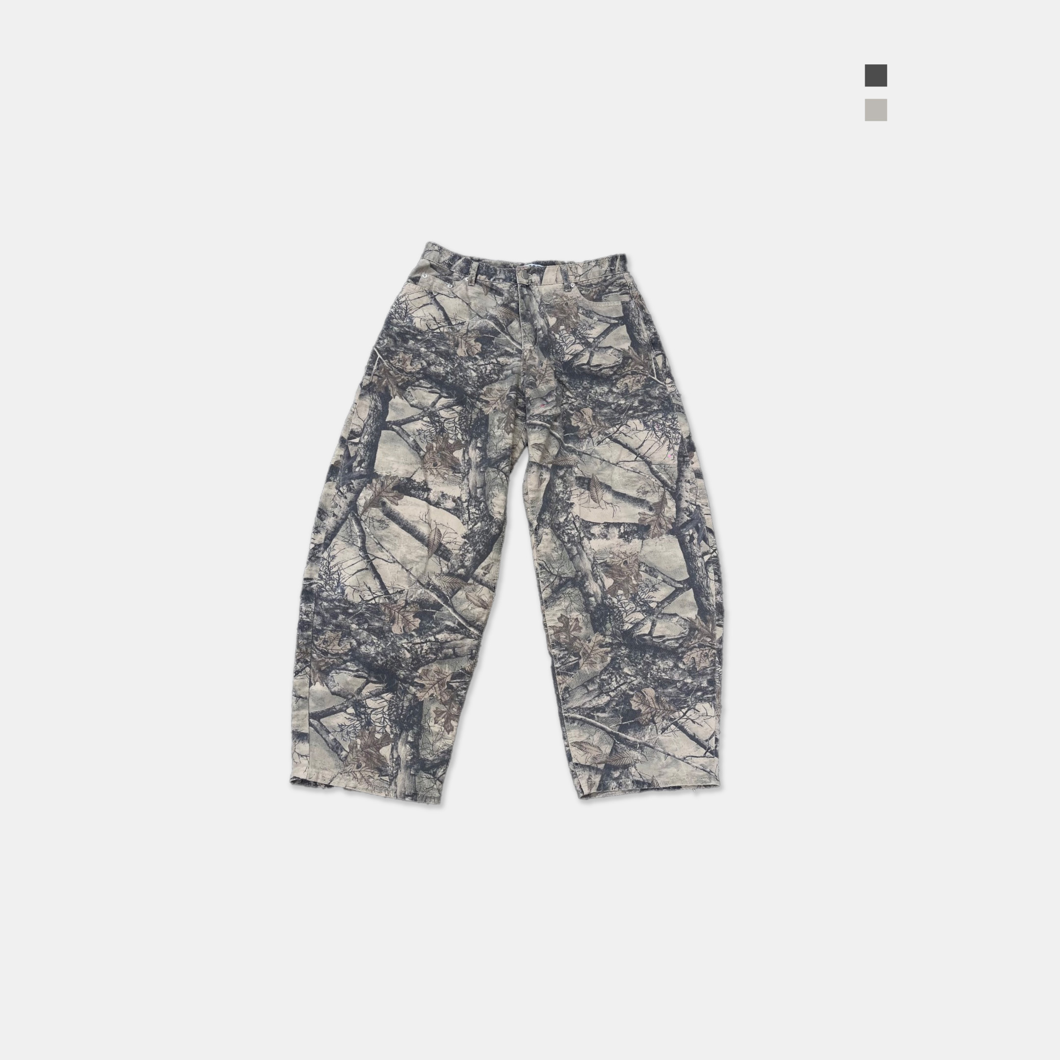 韓國 高質量 仿真 樹紋 氣球 彎刀 牛仔褲