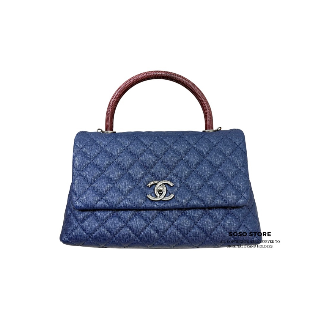 Chanel Coco Handle Medium Bag - Navy / Shw