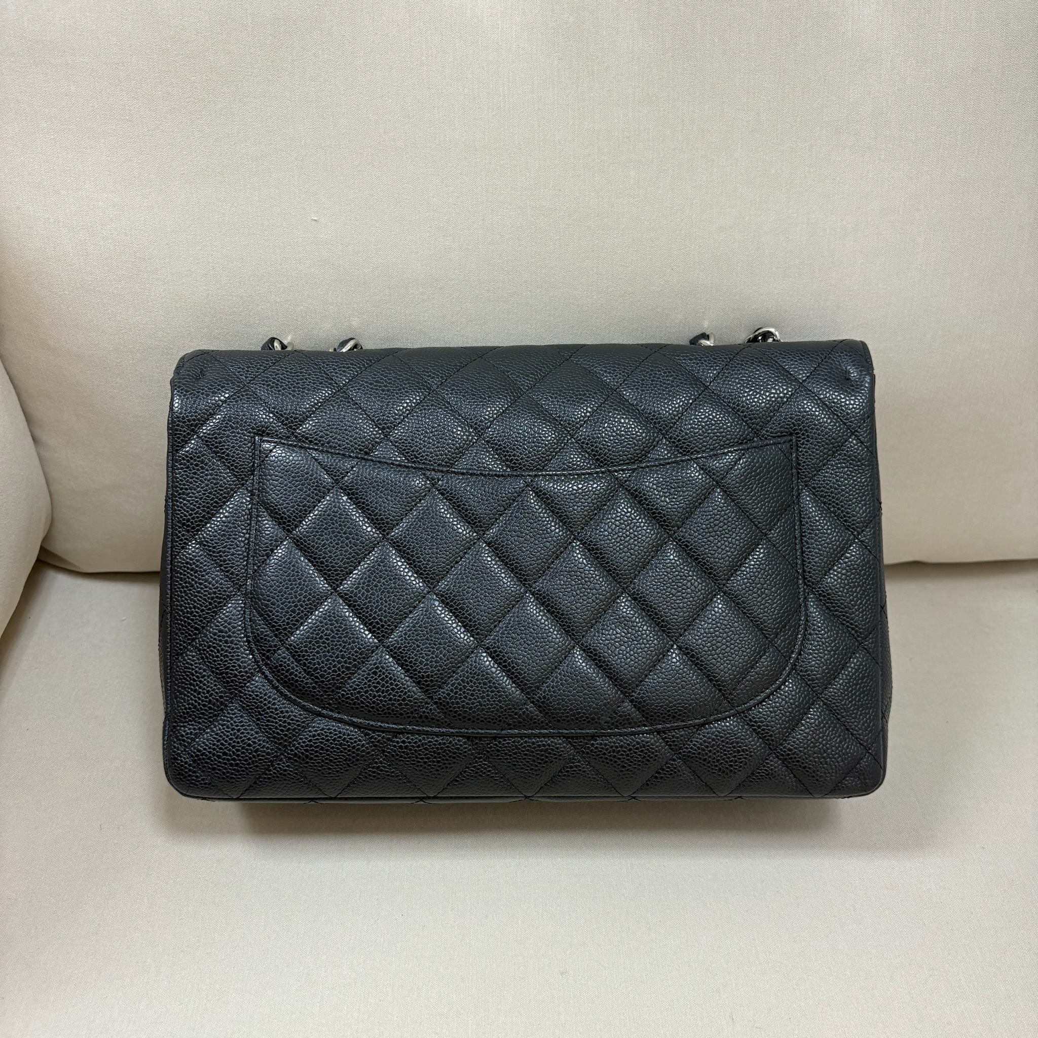 Chanel Classic Flap Jumbo - Black / Shw