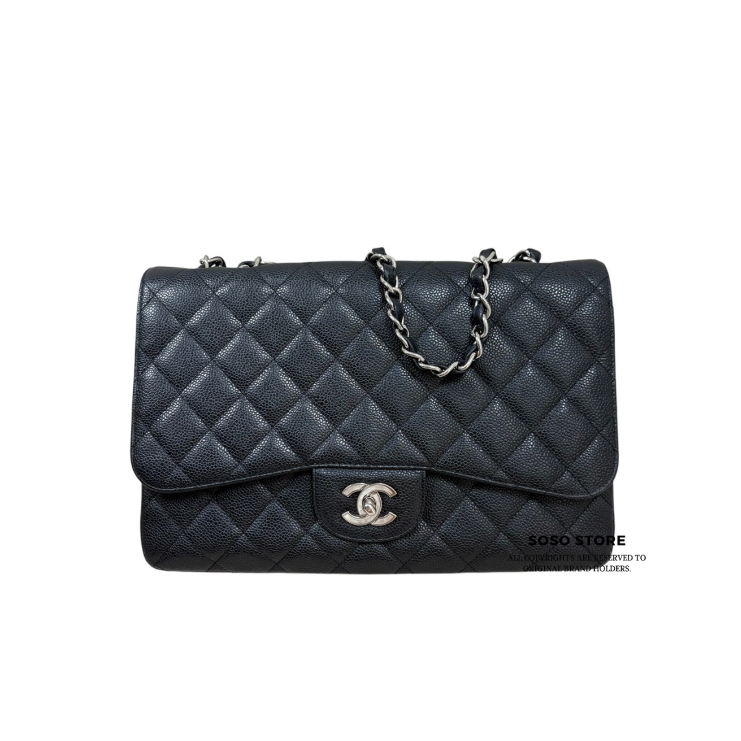 Chanel Classic Flap Jumbo - Black / Shw