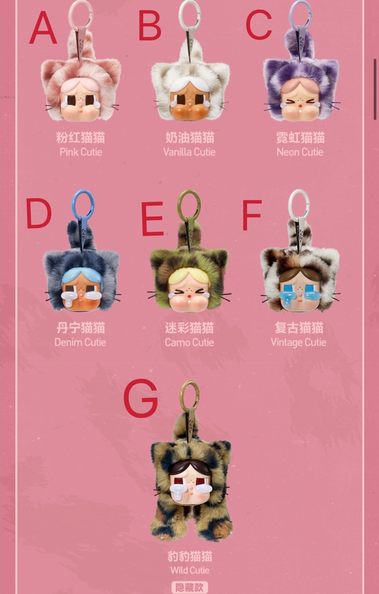 新品 5.15號發售 crybaby 豹豹貓貓系列搪膠 掛飾