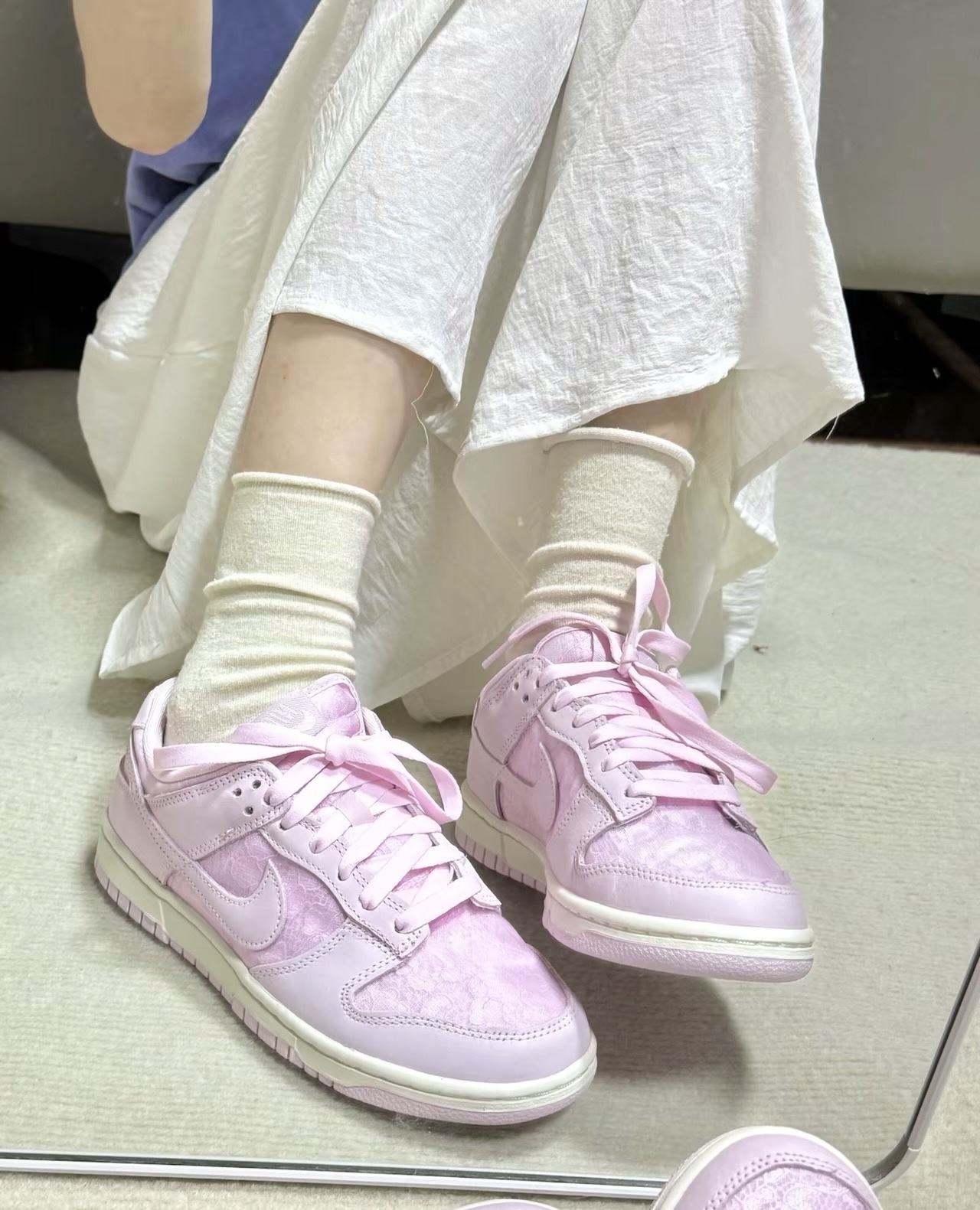 Nike Dunk Low 蕾絲粉 粉色 蕾絲 芭蕾風 奶油底 女款 HJ5870-600/預購