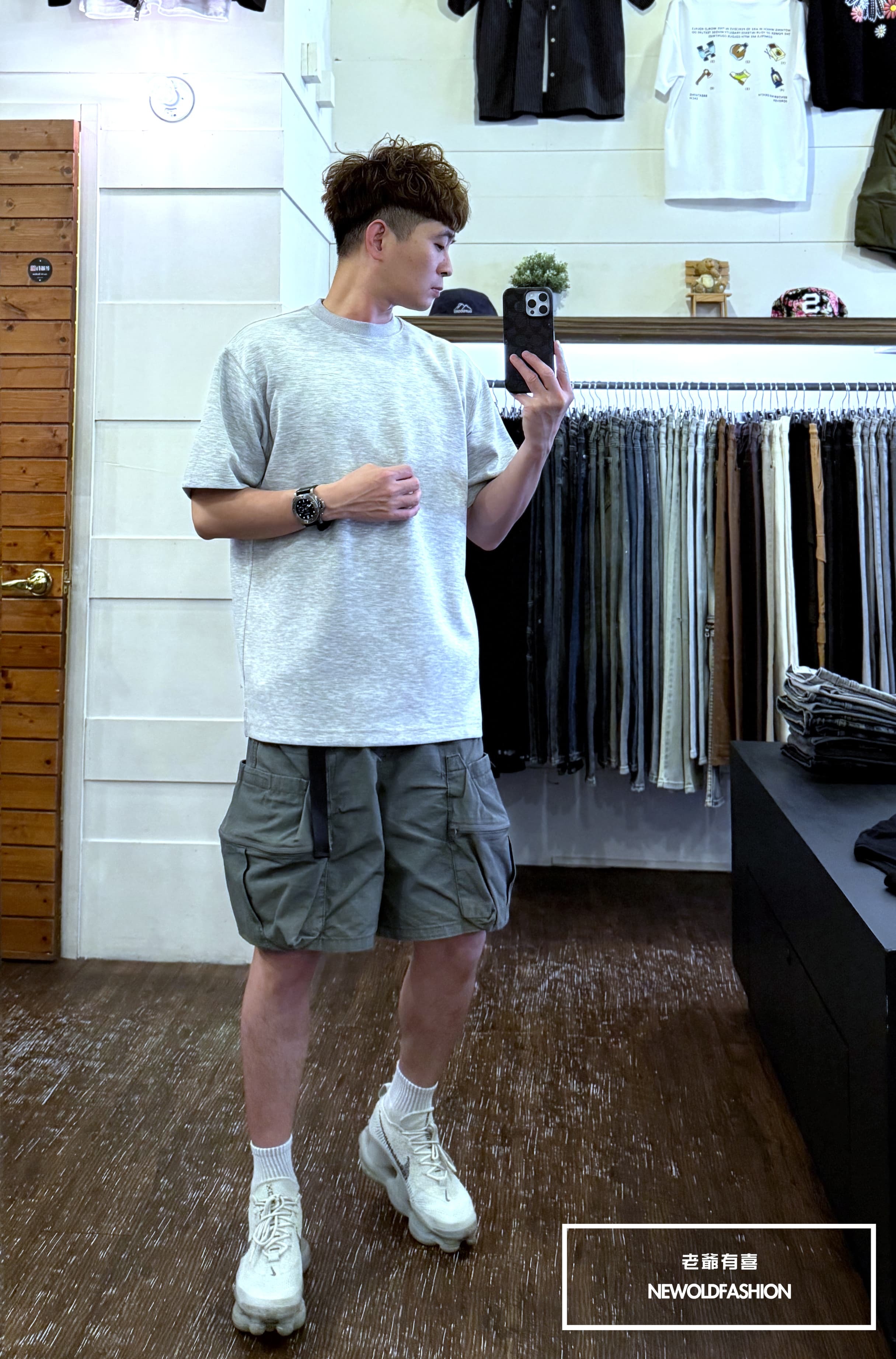 『新品上市』重磅反車線素面側開衩短T(NOF2505B88004)-淺灰