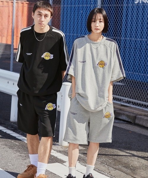 NBA 隊徽 刺繡 邊線 大廓形 抽繩 短袖 短褲 套裝 6款