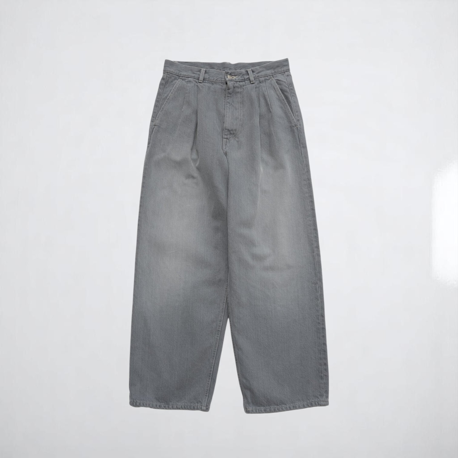 2025SS GRAPHPAPER GRAY TONE CONE DENIM TWO TUCK PANTS 黃金周 限定 灰色 寬版 牛仔褲 長褲 現貨 GM252-40067LB