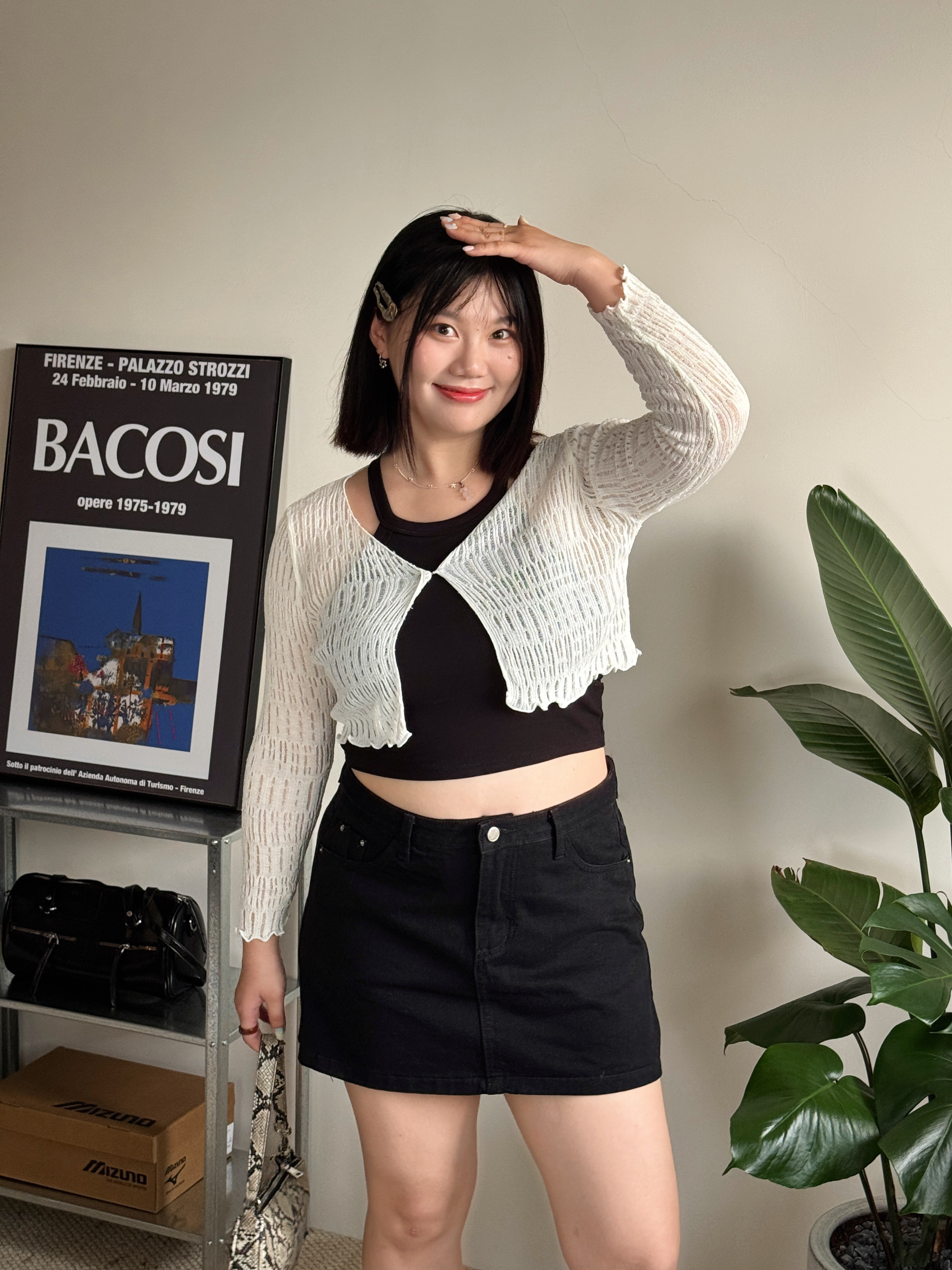 A5春夏微透木耳邊開衫（四色）