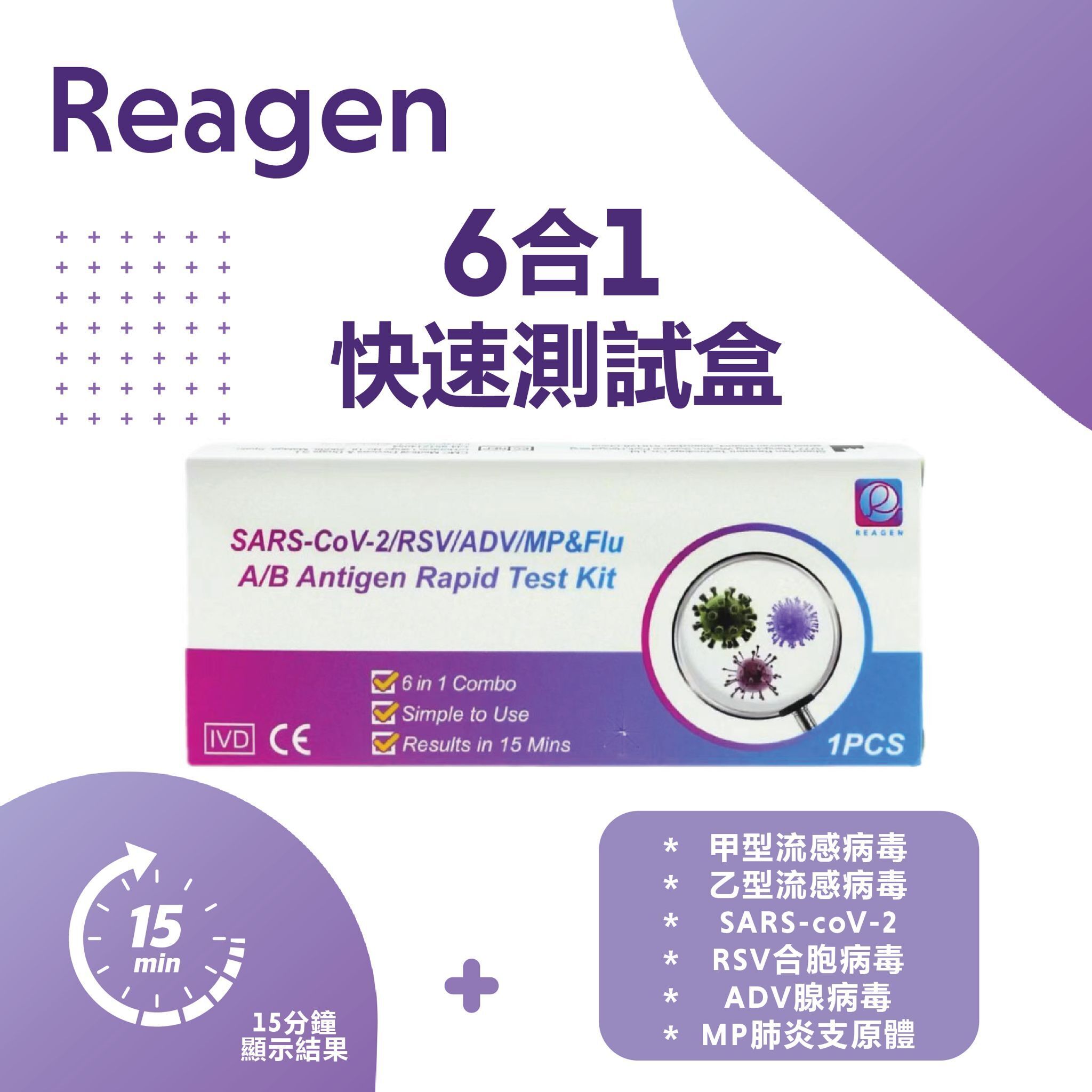 Reagen 六合一快速抗原檢測試劑盒