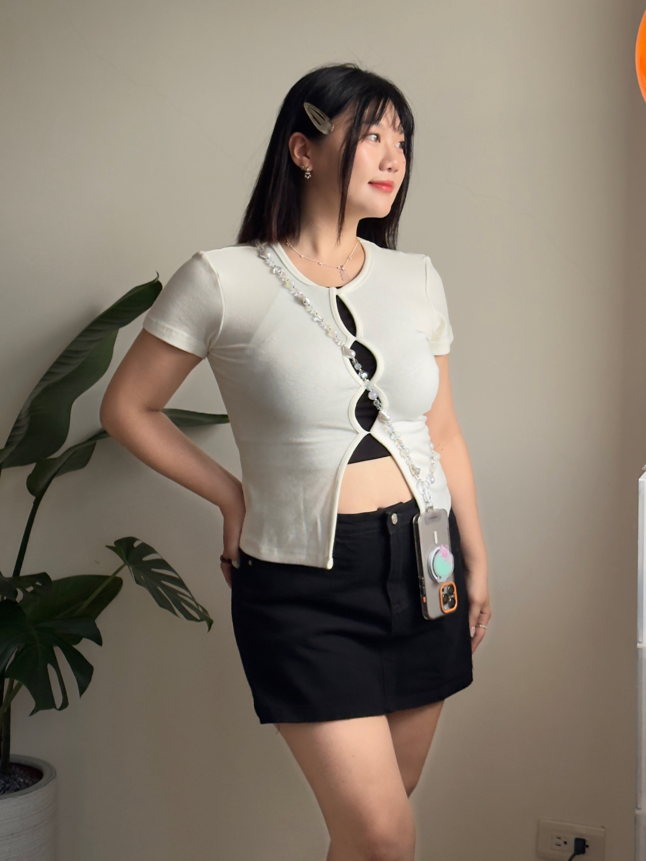 最後現貨A7超舒服💗前後兩穿設計感鏤空短袖（四色）