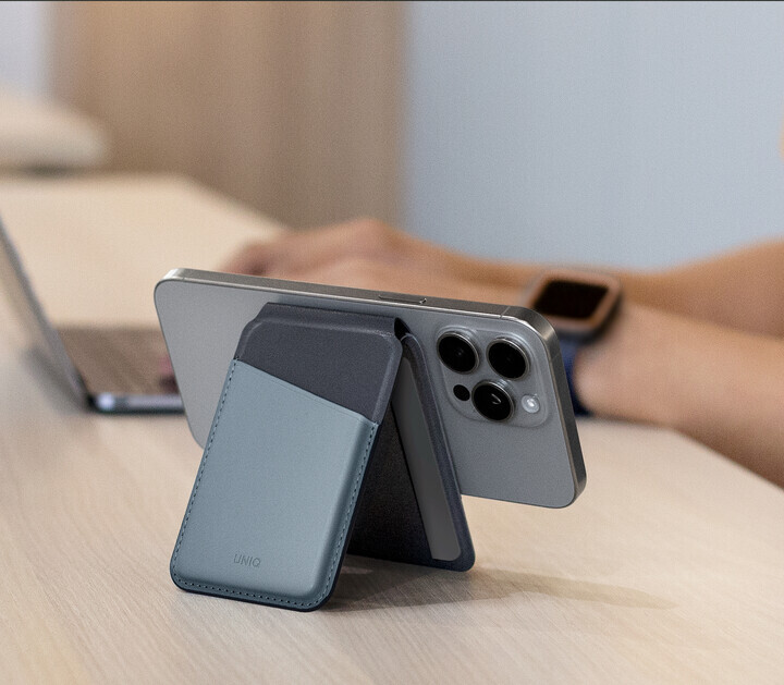 UNIQ Lyden DS RFID 防磁波支架磁吸雙色皮革卡套