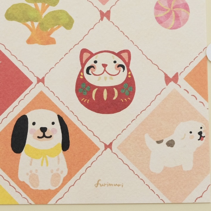 新年賀卡 貓狗賀歲吉祥物 賀年卡 明信片｜furimuri毛乖畫鹿 台灣
