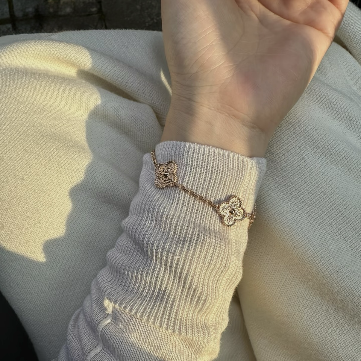 18k”經典燙金四葉草【中號五花手鍊】高奢定製系列