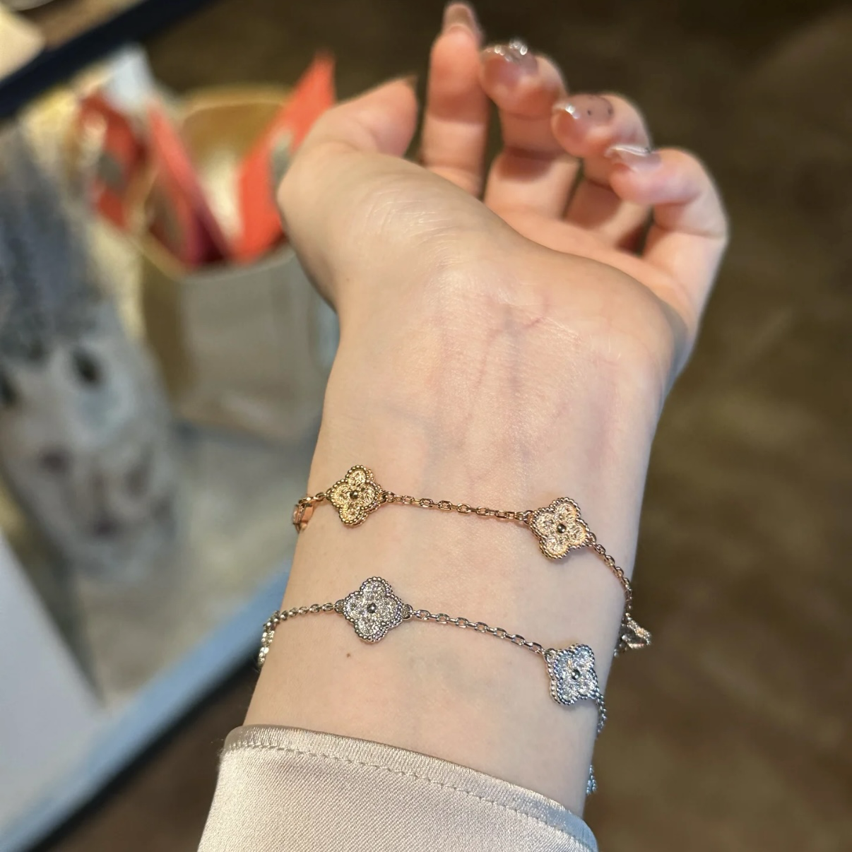 18k”經典燙金四葉草【mini六花手鍊】高奢定製系列