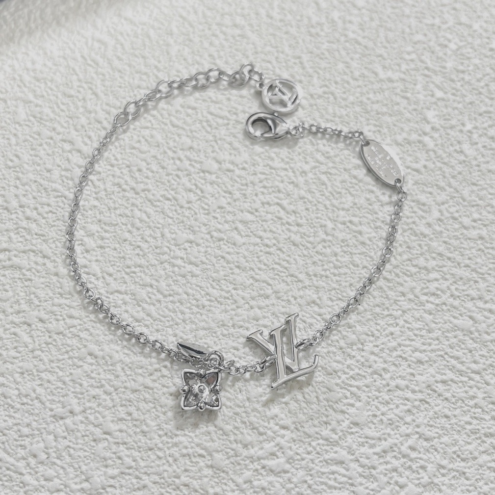 18k V”高級白金鑽老花星星”高奢定製手鍊