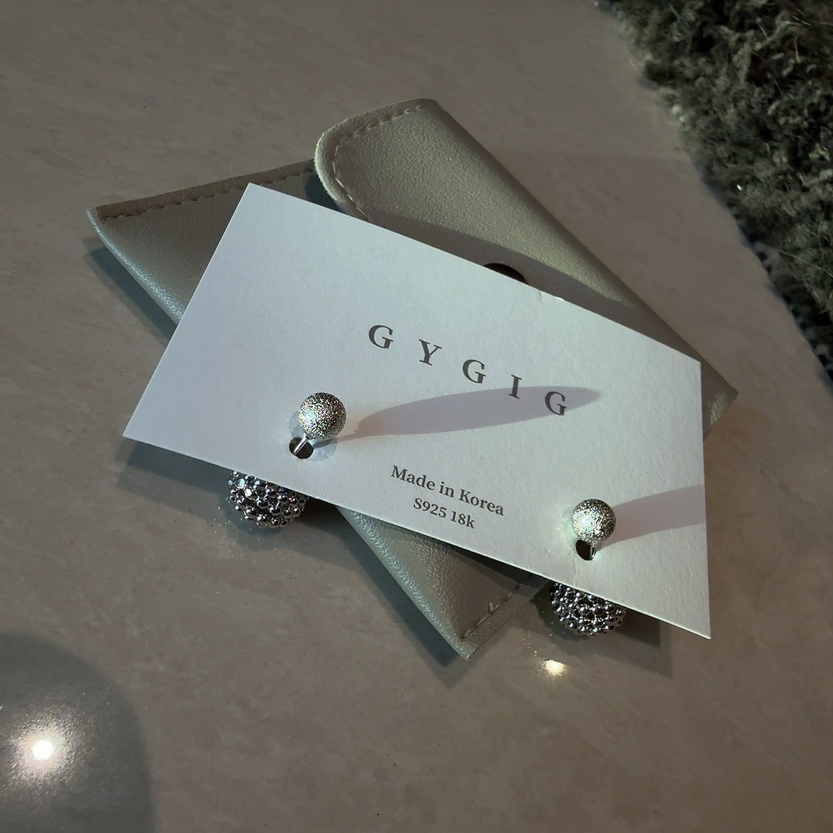 silver銀箔圓珠高級夢幻珍珠系”後釦耳釘