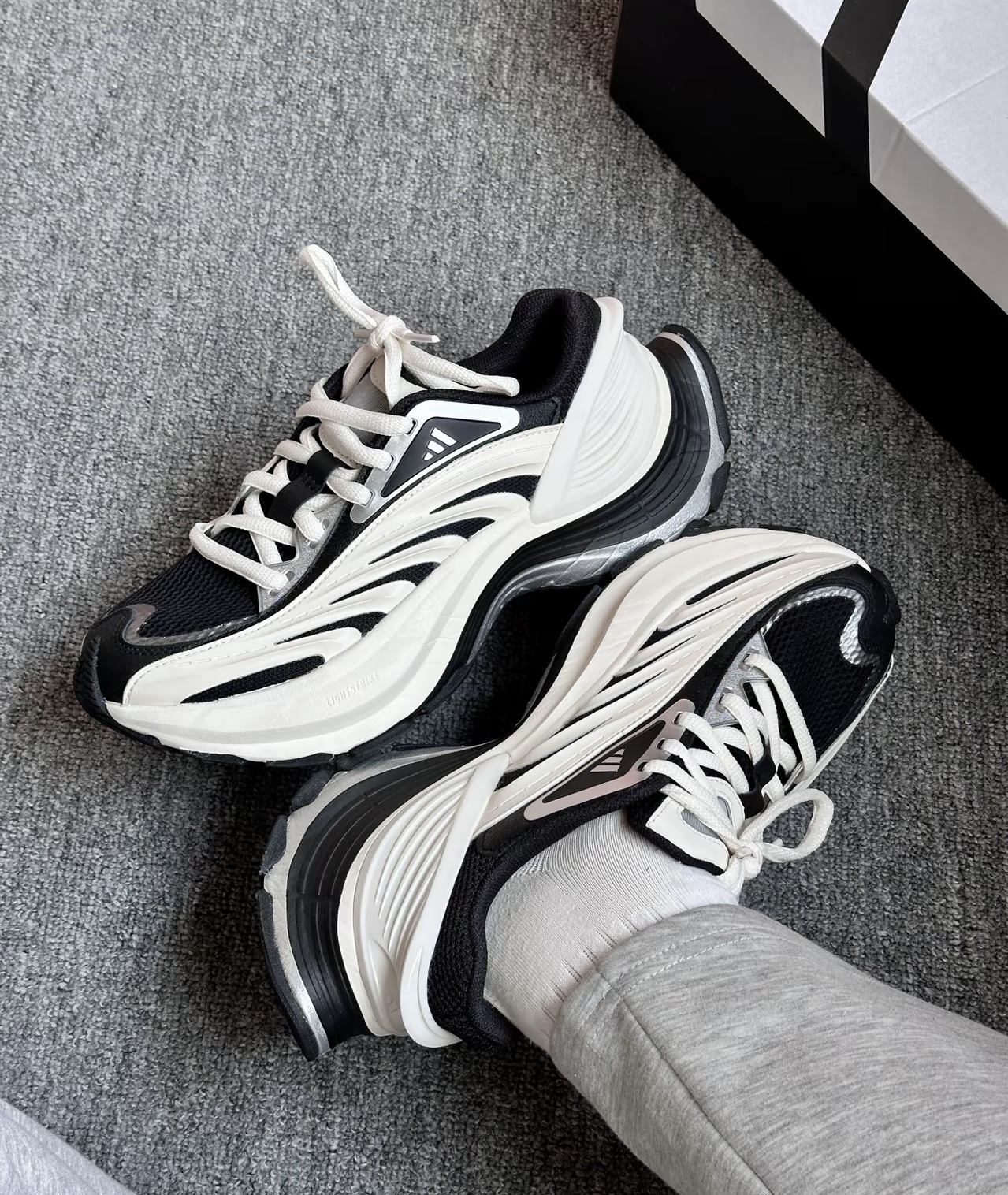 Adidas XLG MTW 白黑色 熊貓 銀色 厚底 老爹鞋 慢跑鞋 IH1571/預購