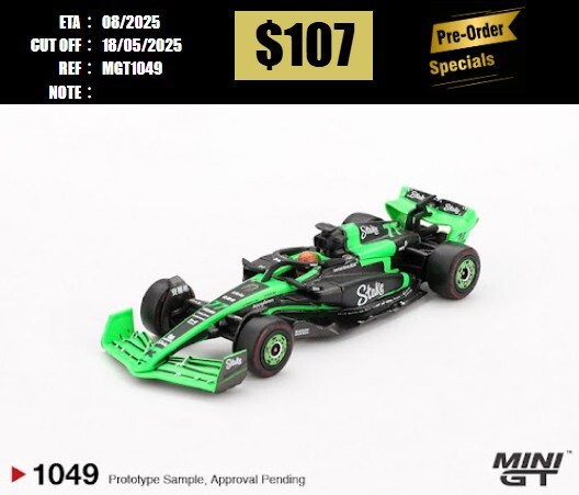 PO-$107 * MINI GT * 1:64 #1049 Kick Sauber C44 #77 Valtteri Bottas 2024 F1 2024 Chinese GP [OD11/05]