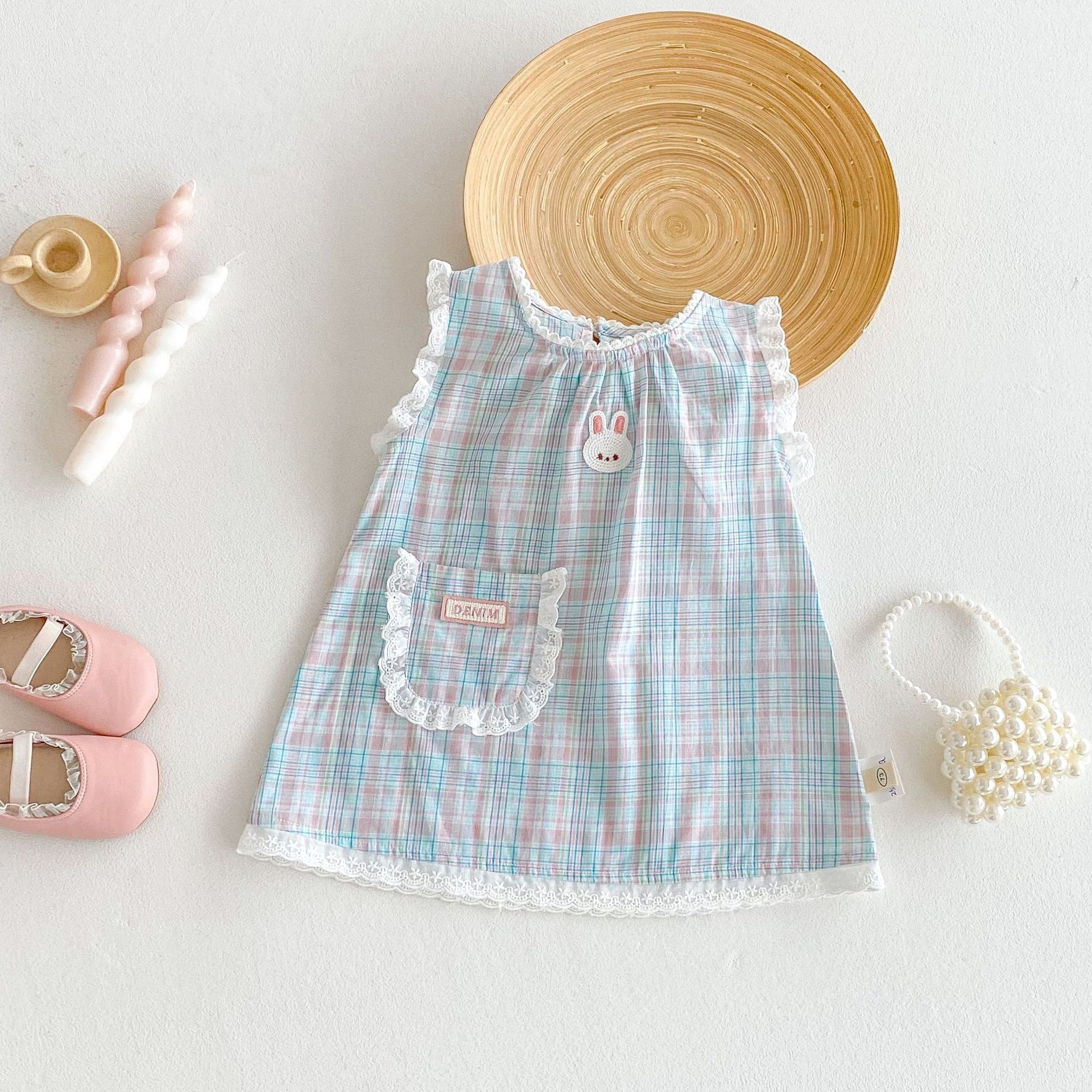 粉藍格兔子洋裝