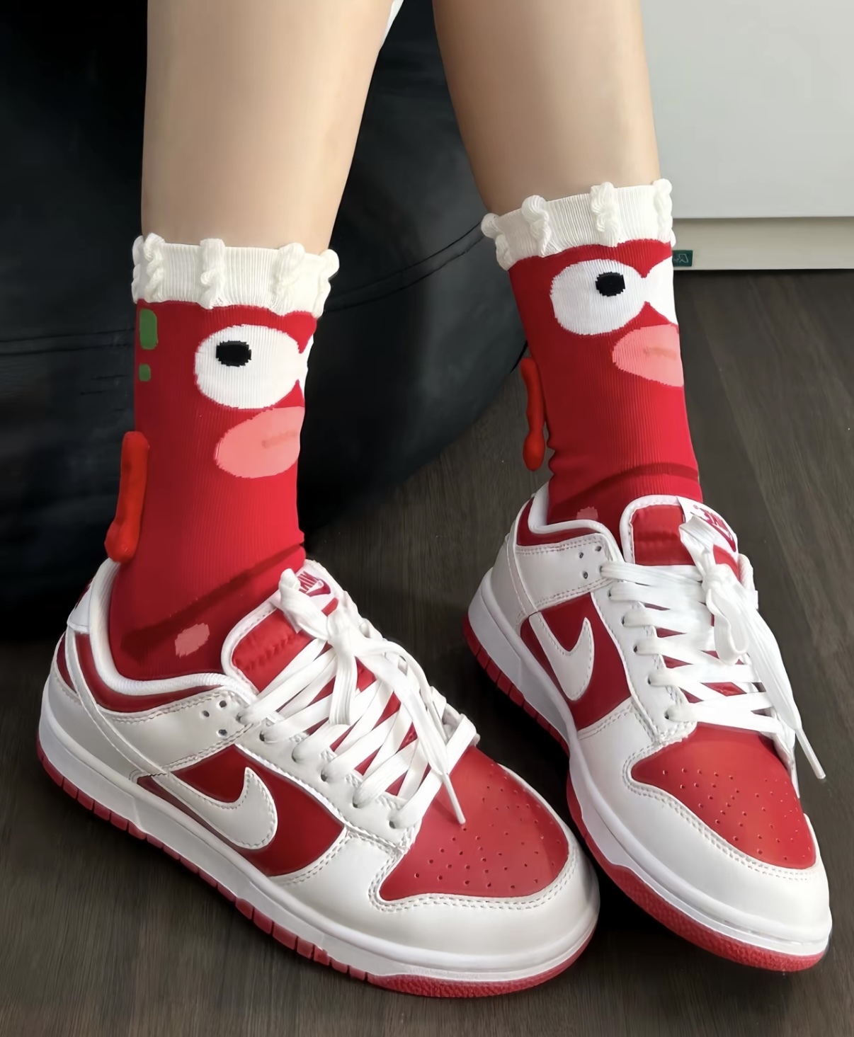 Nike Dunk Low 櫻桃優格 白紅色 皮革 大童款 CW1590-600/預購