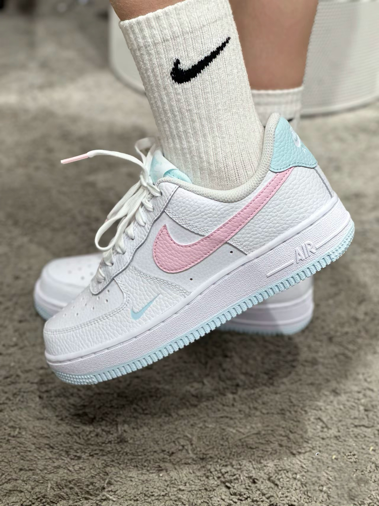 Nike Air Force 1 AF1 薄荷櫻花 粉色 白色 荔枝皮 女款 IH0640-161/預購