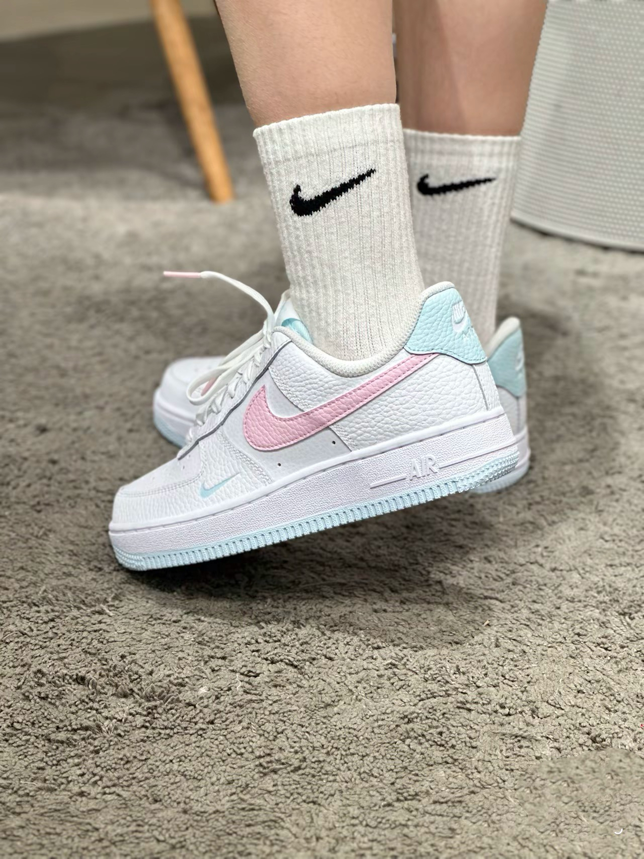 Nike Air Force 1 AF1 薄荷櫻花 粉色 白色 荔枝皮 女款 IH0640-161/預購